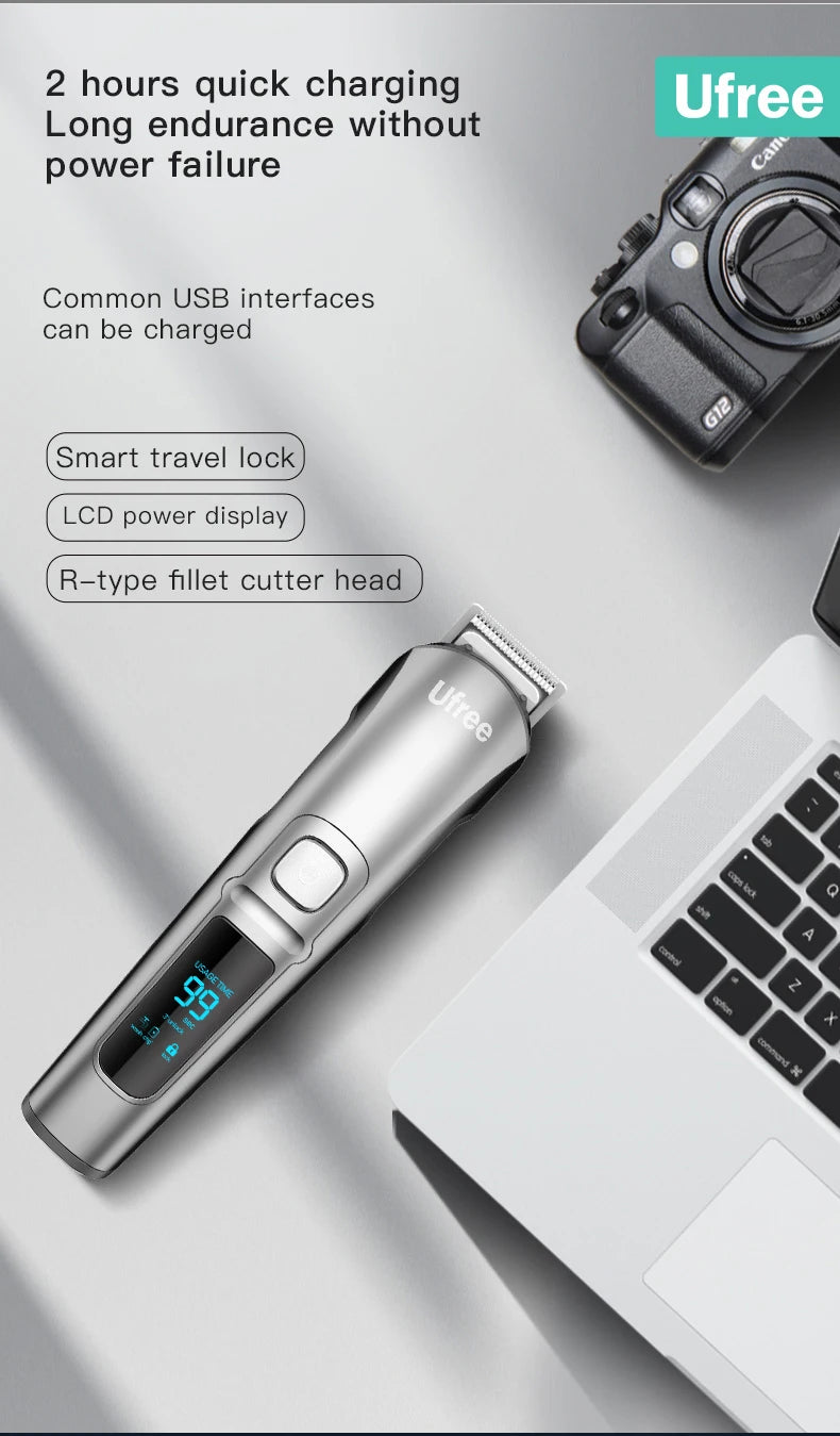 Ufree Electric Hair Cutting Machine Beard Trimmer Hair Clipper Rechargeable Man Shaver Trimmer Barber Professional Hair Trimmer