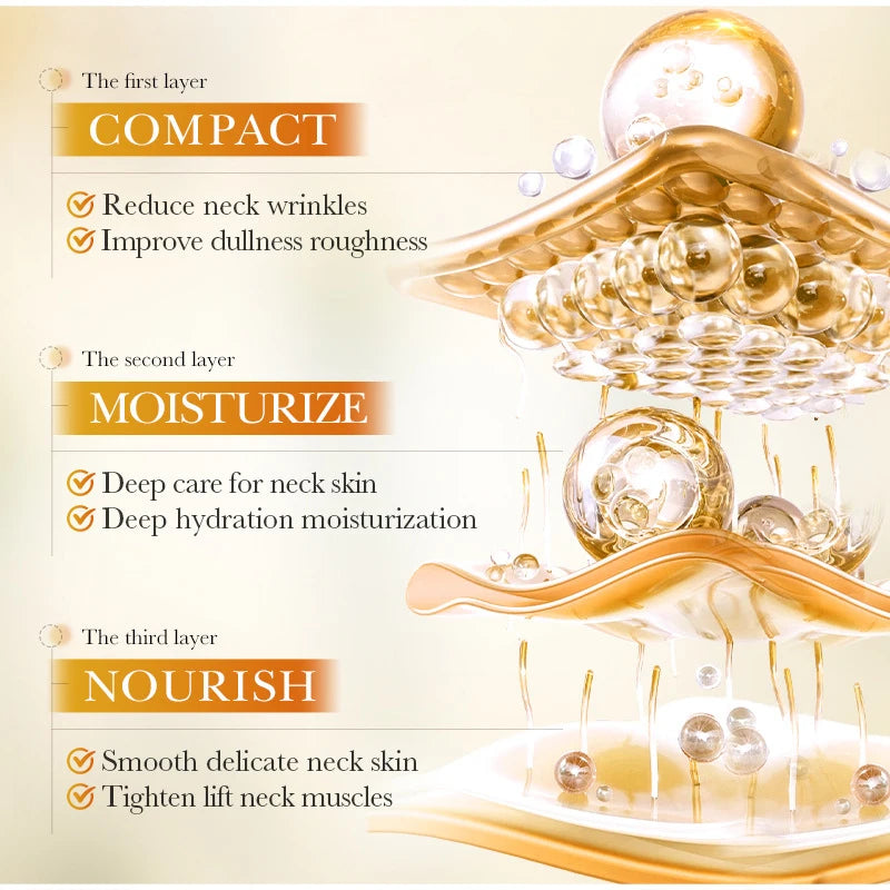 Korean Rice Raw Pulp Neck Cream Moisturizing Reduce Neck Lines Lightweight & Non-greasy Improve Dull Rough Daily Neck Care