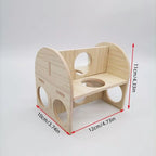 Bite resistant golden bear wooden toy swing seesaw rainbow house rainbow bridge hamster solid wood decoration home