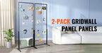 SucceBuy Grid Wall Panels Tower Wire Gridwall Display Racks Double Side Gridwall Panels for Art Craft Shows Retail Shop w/ Hooks