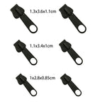 Black 6pcs Instant Zipper Universal Instant Fix Zipper Repair Kit Replacement Zip Slider Teeth Rescue New Design for DIY Sew