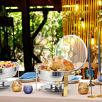 2/4 Pack Chafing Dish Buffet Set, 5QT Buffet Servers and Warmers, Round Catering Warmer with Glass Lid & Lid Holder for Party
