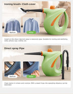 High Temperature Handheld Steam Cleaner 9 Piece Set, 350ML Portable Steamer For Kitchen Bathroom Car Tile And Grout Cleaning