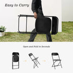 JHK Plastic Folding Chair 4/6 Pack 330LB Load Capacity Living Room Dinner Chairs Lightweight Portable Indoor/Outdoor Home Office