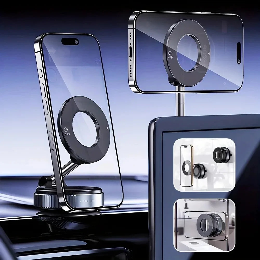2026 NEW CAR Phone Magnetic Stand Multi-Functional Vacuum Adsorption Stretching And Folding 360° Rotate Navigation Stand