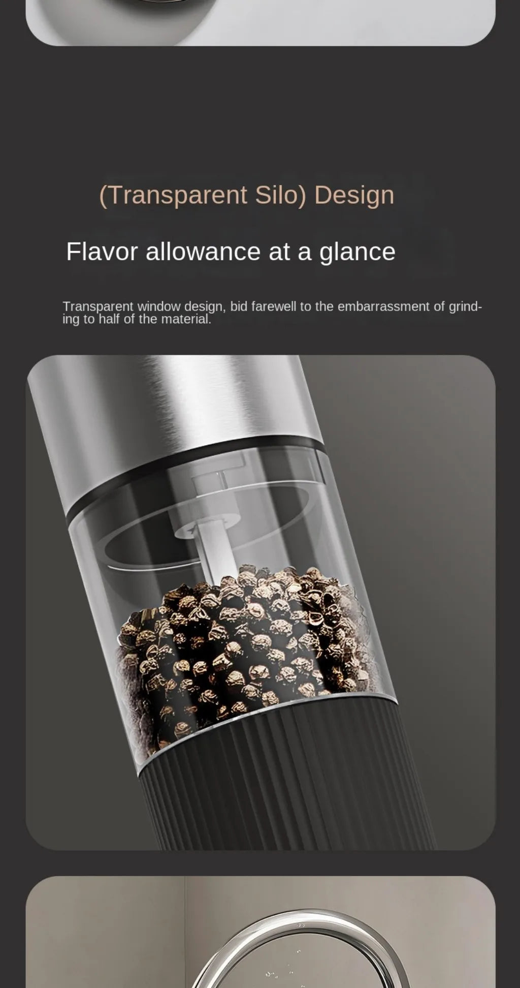 1pc/2pcs Electric Salt and Pepper Grinder Automatic Rechargeable Pepper Mill Shakers External Adjustable Coarseness Kitchen