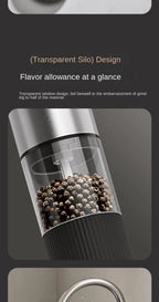1pc/2pcs Electric Salt and Pepper Grinder Automatic Rechargeable Pepper Mill Shakers External Adjustable Coarseness Kitchen