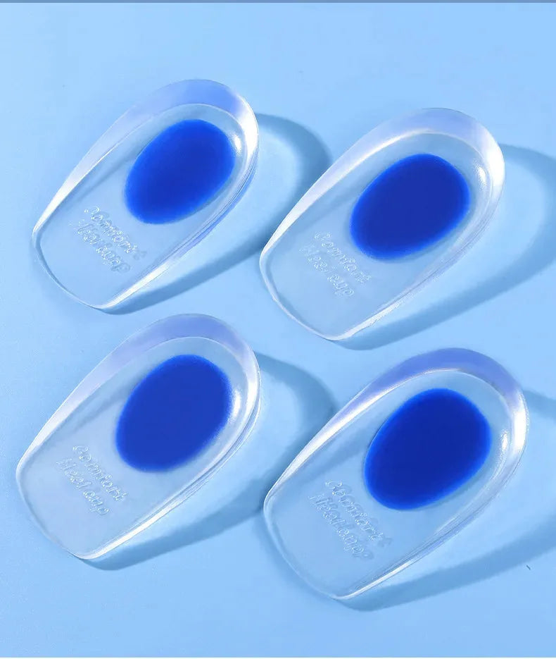 1 Pair Silicone Heel Pad Thickened Sports Cushioning U-Shaped Half Size Pad Non-Slip Invisible Inner Increase Insole