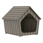 Gable Roof Plastic Pet House, Waterproof Outdoor Dog Shelter, Ventilated Pet Cabin for Backyard Garden