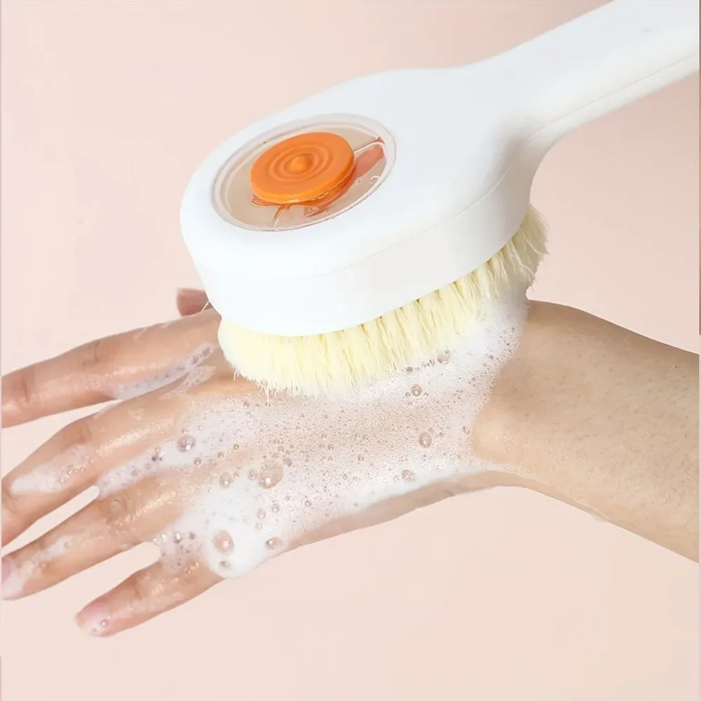 1pc Liquid Filled Soft Long Handle Hair Bath Brush, with A Back Rubbing Tool and A Long Handle for Showering Bath Accessories