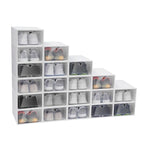 20PCS Plastic Shoe Box Storage Organizer Stackable Foldable Clear Shoe Container