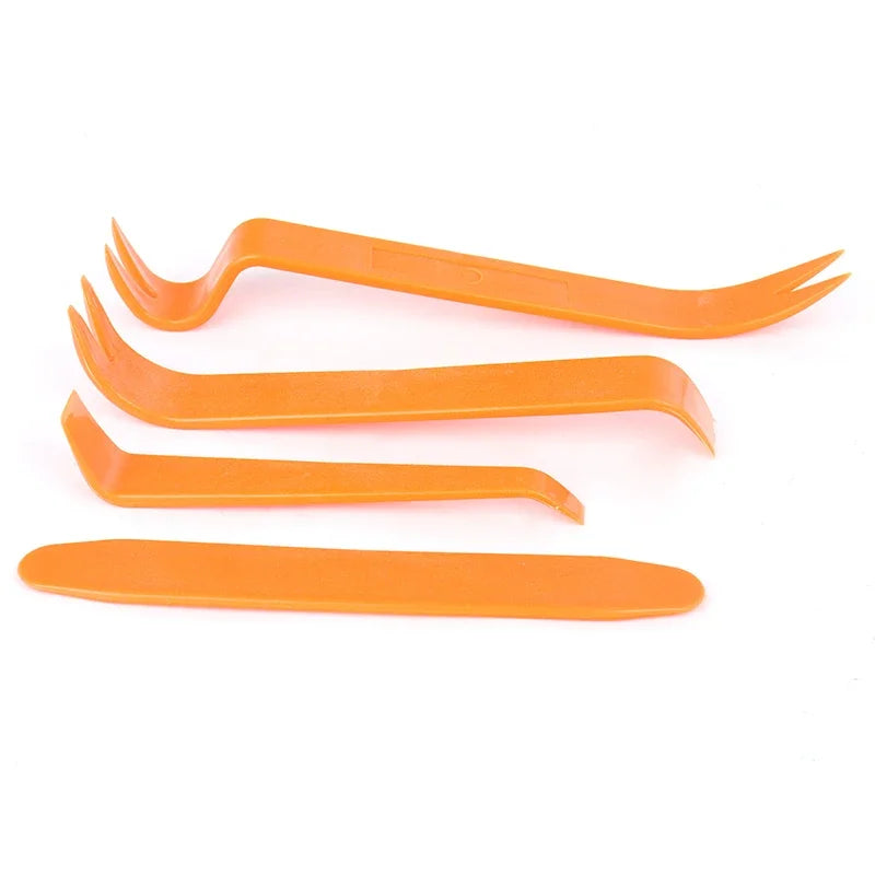 4X CAR TRIM REMOVAL TOOL KIT PANEL DOOR PRY DASH PLASTIC INTERIOR RADIO CLIP SET