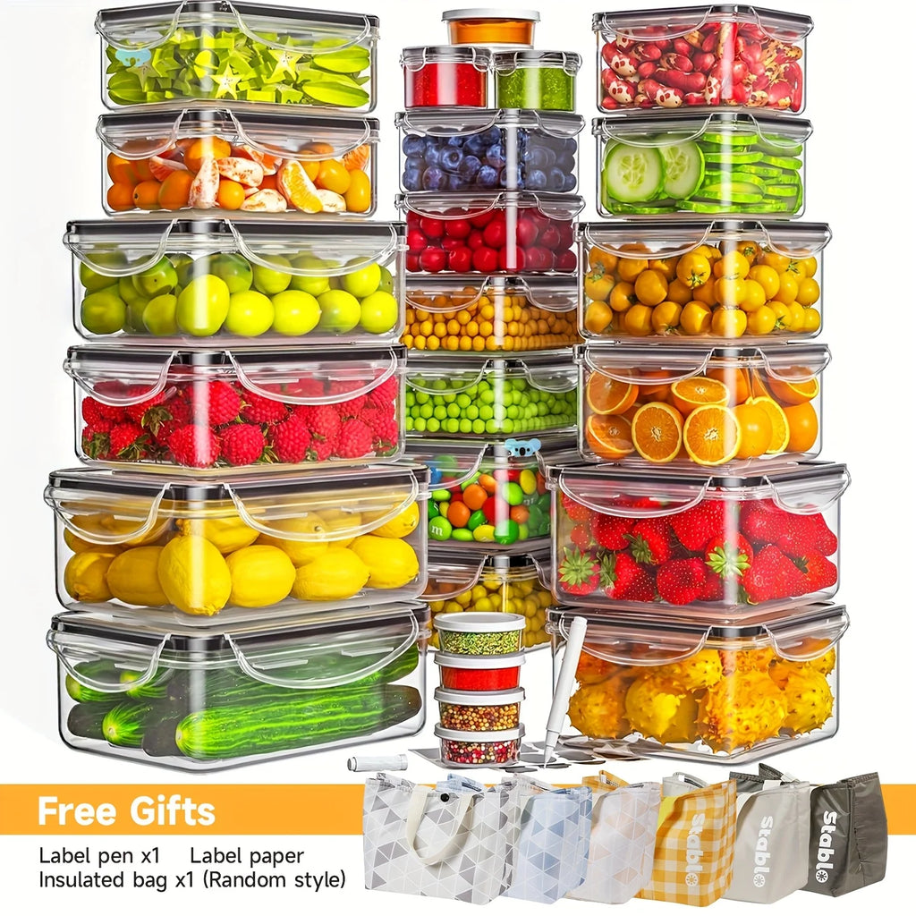 48PCS BPA-Free Food Storage Set – 24 Airtight Containers with Lids & Labels for Kitchen, Pantry & Travel - Nexvibe