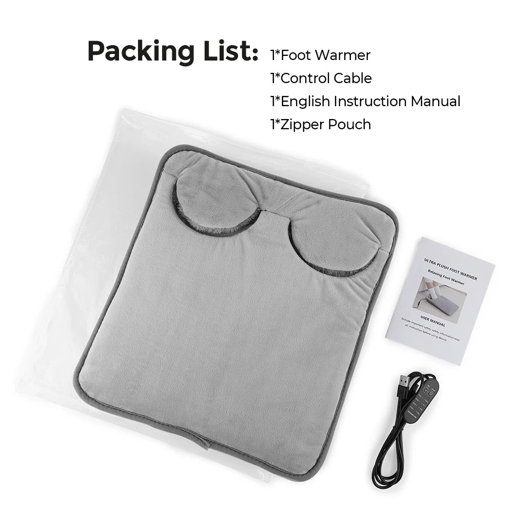 Electric Heating Foot Pad Washable Feet Warmer Household Soft Plush Thermal Heating Blanket Foot Warming Mat Home Office Bedroom
