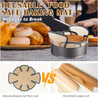 1 extra-long silicone baking toast mat, reusable food-grade bread mat with safe edges and handles, non-stick