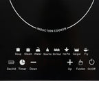 750W Electric Induction Cooker Glass PP Body 8 Presets Temp Adjustable for Dorm RV Home Restaurant & Hot Pot Use