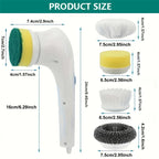 Effortless Electric Grease Scrubber, Rechargeable Cordless Power Cleaning Brush, for Kitchen Sink Tile & Stubborn Stains