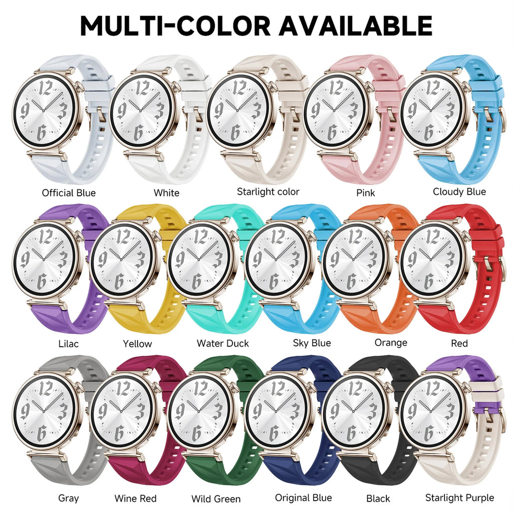 18mm Women Strap for Huawei Watch GT6/5 41mm Sport Silicone Replacement Band for Huawei Watch GT4 41mm Breathable 18mm Wristband