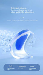1 Pair Silicone Heel Pad Thickened Sports Cushioning U-Shaped Half Size Pad Non-Slip Invisible Inner Increase Insole