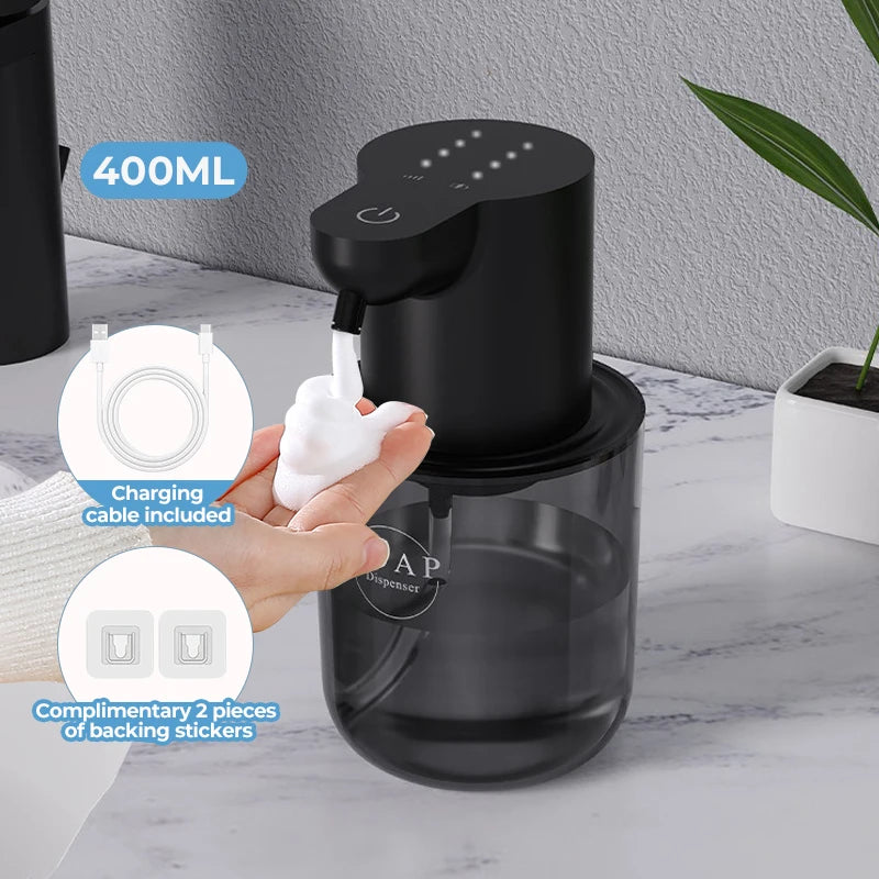 Automatic sensor soap dispenser, foam hand washing device, portable soap bottle, 500ml soap distribution device, in bathroom