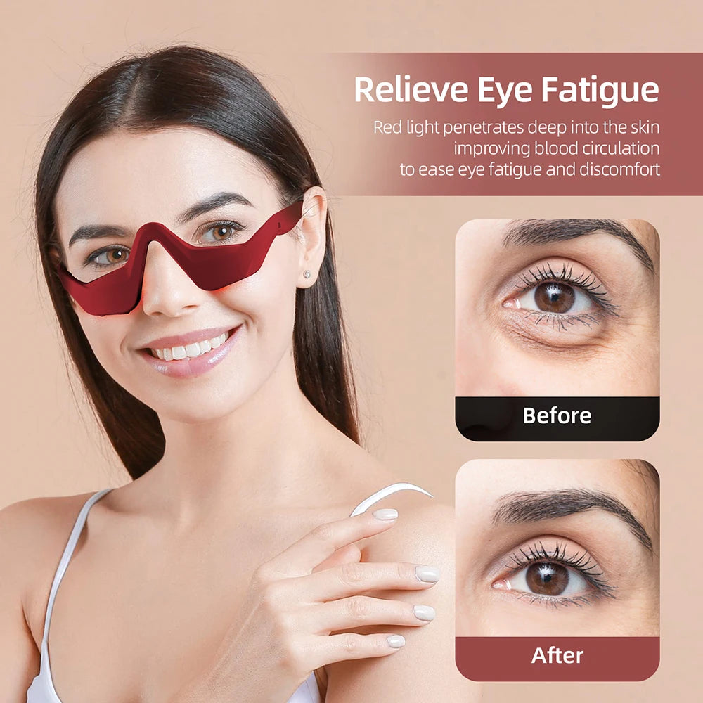 Red Eye Massager Under-Eye Glasses Massager Relieves Eye Fatigue Eyes Massage Glasses Eye Fatigue Relief Massager