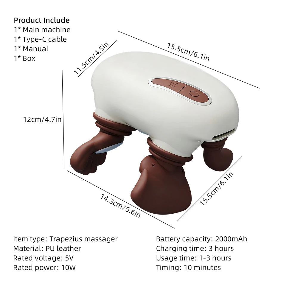 Bionic Pressure Neck Massager Back and Shoulder Massager Electric Kneading Neck Deep Massage Muscle Relax