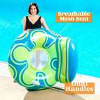 Joyfy Inflatable Pool Float Lounger River Tube Floating Chair Sofa with Big Backrest Handle Cup Holder Pool Summer Party Toys