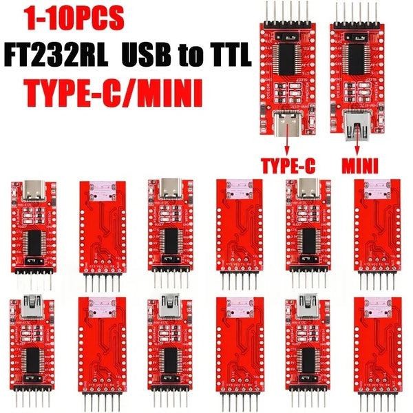 1-10PCS FT232RL FT232 FTDI USB 3.3V 5.5V to TTL Serial Adapter Module for Arduino FT232 Pro Mini Port USB TO TTL 232 Type-C USB