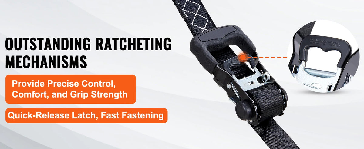 SucceBuy 4pcs Trailer Ratchet Tie Down Straps with Padded Handles Hook Brake Binding Belt for Moving Securing Cargo Motorcycle