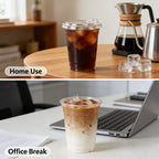 20 PCS PET Cold Drink Cups with Lids Leak-Proof Disposable Clear Plastic Cups for Iced Coffee Bubble Tea Smoothie