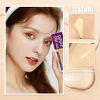Full Coverage Liquid Foundation, Long-Lasting Oil-Control Matte Primer, Smooth and Non-Caking, Conceals Blemishes and Spots