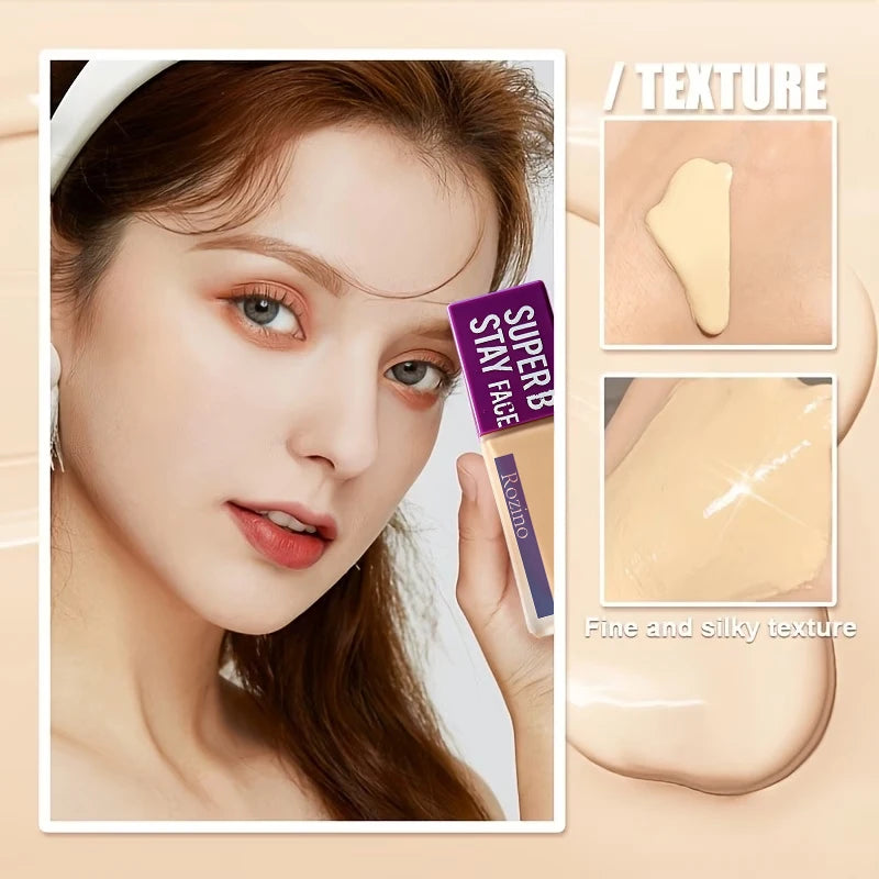 Full Coverage Liquid Foundation, Long-Lasting Oil-Control Matte Primer, Smooth and Non-Caking, Conceals Blemishes and Spots
