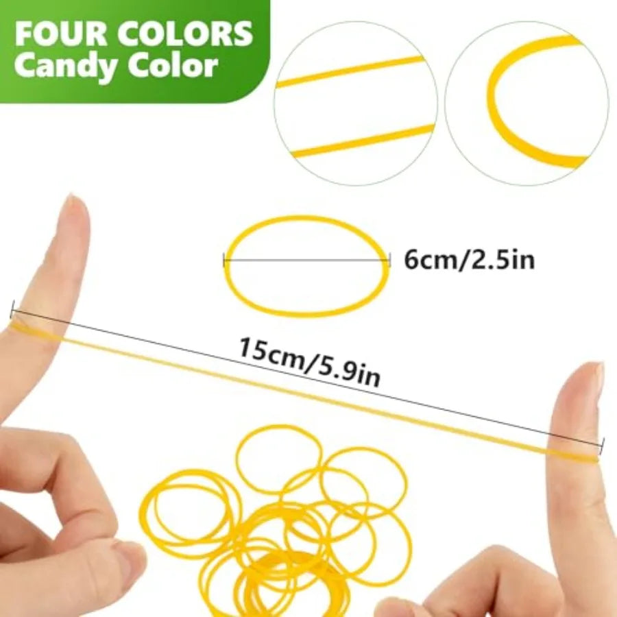 200PCS Yellow Rubber Bands 2.5 Inch Small Elastic Rubber Bands for Money Office Supplies Good Elasticity Ideal for Home Office