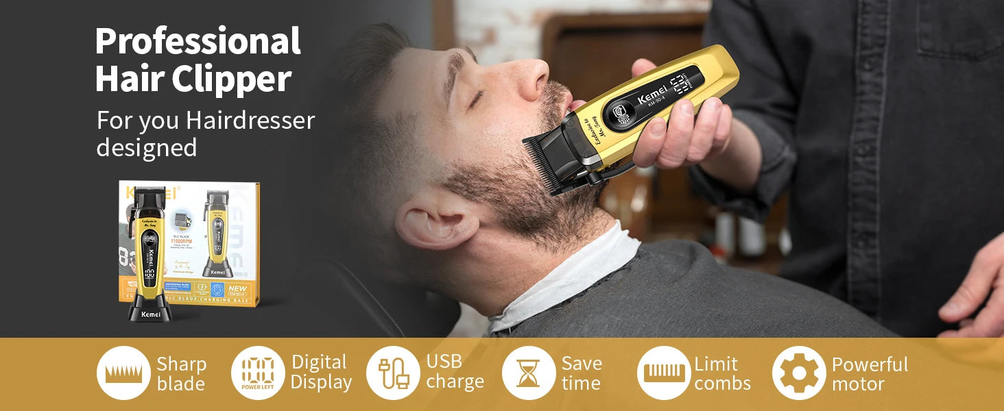 Hair Clippers for Men, Cordless Barber Clippers with LED Display 2299Hair Trimmer with Charging Base Professional Hair Clippers for Men, Cordless Barber Clipper T-Blade Beard Trimmer Foil Shaver Set, Rechargeable Electric Fad