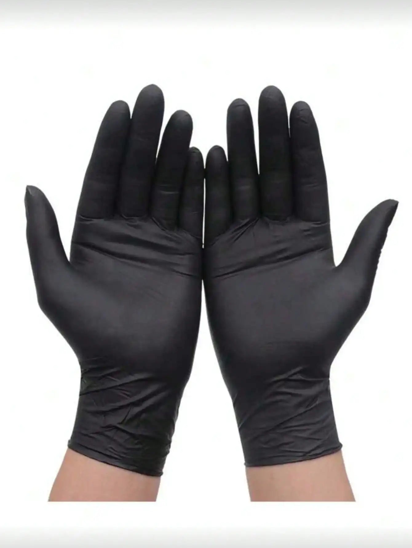 2/20/50/100pcs Black Disposable Nitrile Gloves, Latex-Free Waterproof Anti-Static Multi-Purpose Work Gloves, Powder-Free, Suitable For Kitchen, Bathroom, Home, Hair Dyeing, Beauty Salon, Painting, Craft Protection Gloves [No