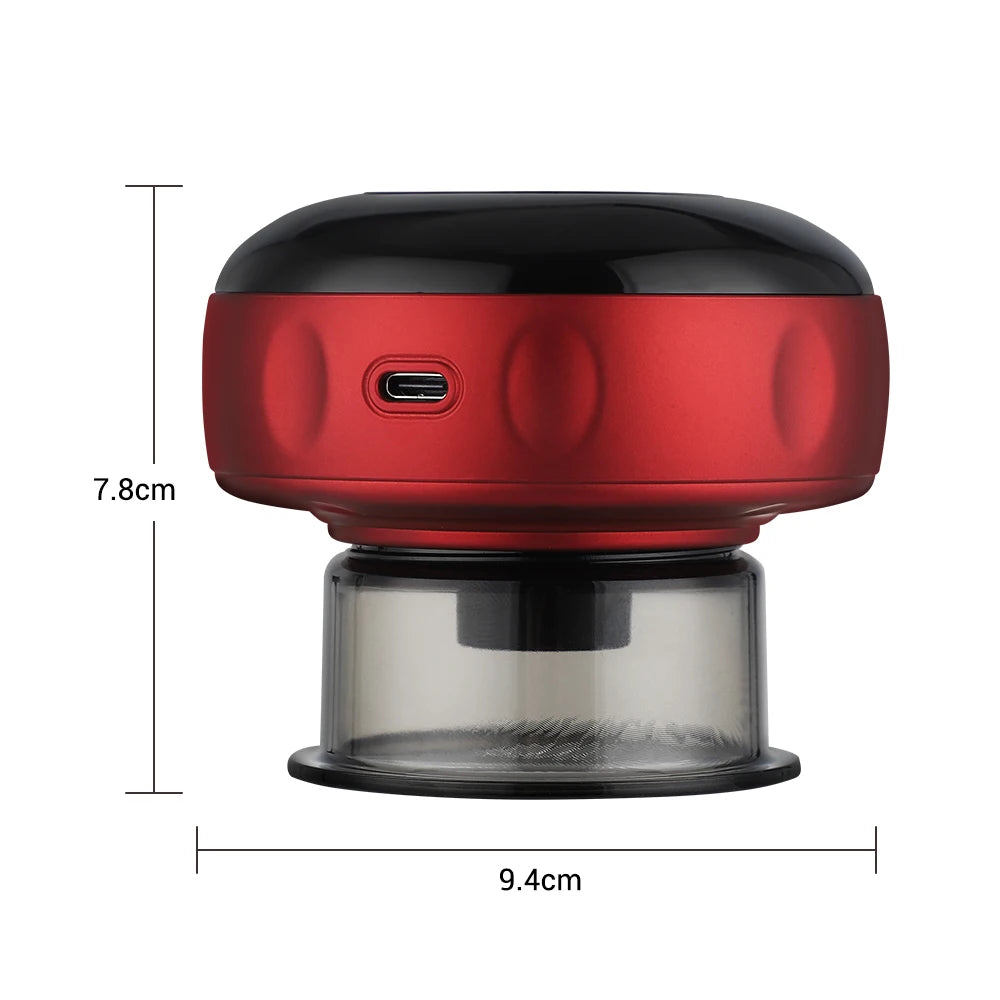 Intelligent Vacuum Cupping Massager 12 Gear Heating Body Gua Sha Back Neck Arm Cupping Massager LCD Display USB Charging