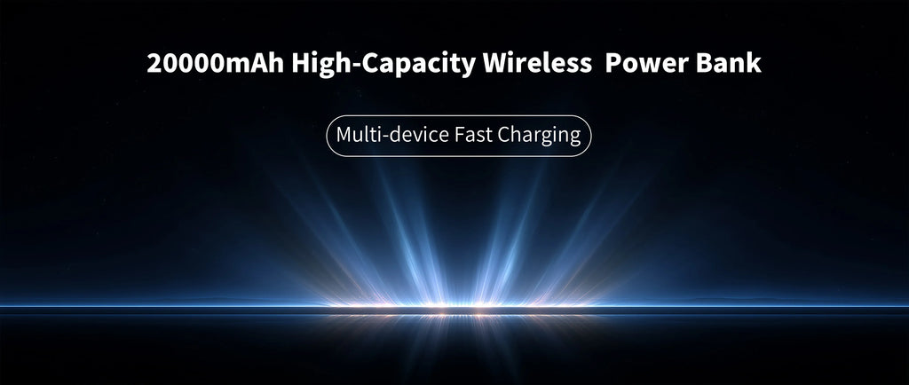Wireless Portable Charger 20000mAh PD 22.5W Quick Charge USB C External Battery Pack 5 Ports Fast Charging Power Bank Backup Power For iPhone 16 15 14 Pro Max Samsung Galaxy S25 S24 Ultra iPad Tablet Cell Phone