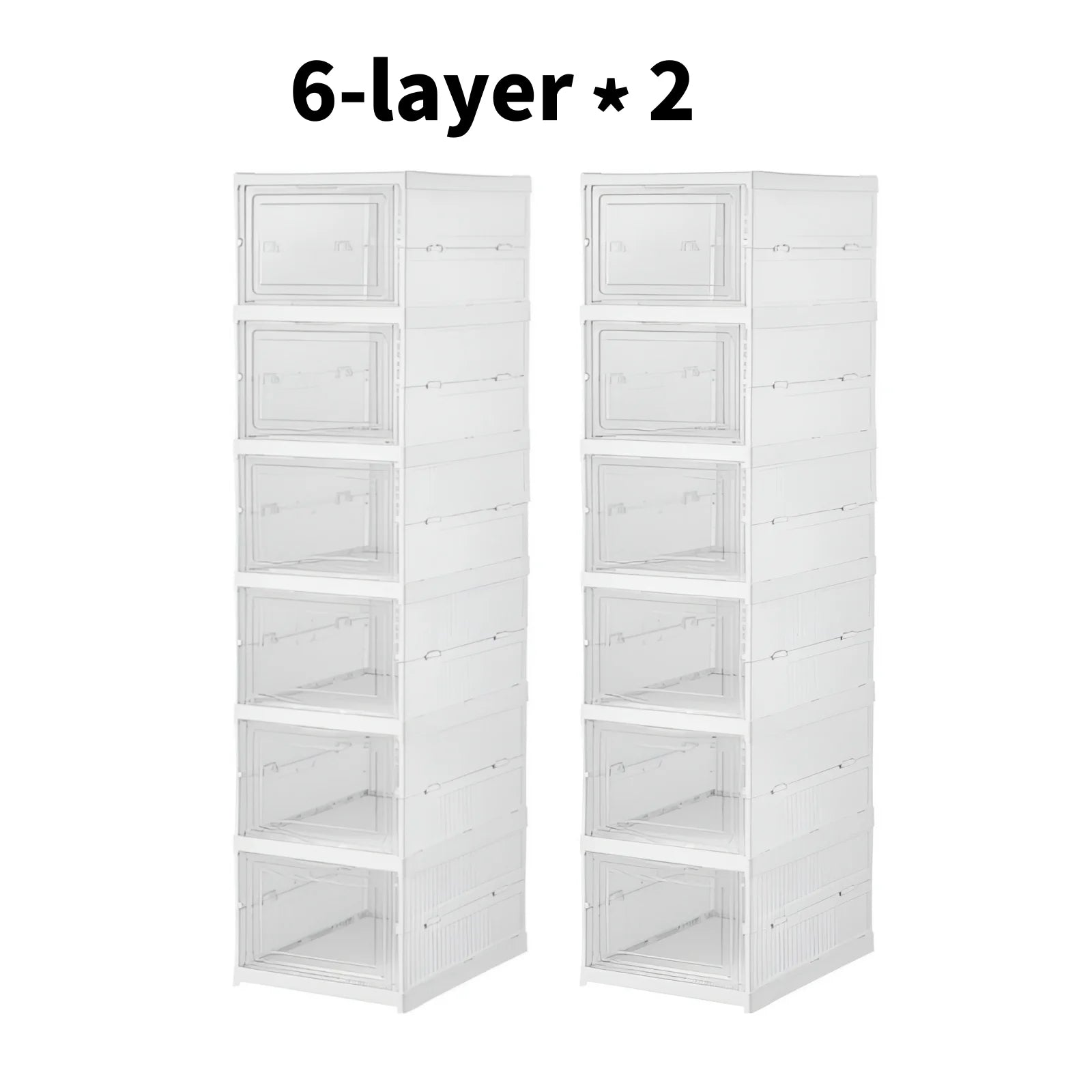 Foldable Clear Shoe Storage Organizer, Stackable Dustproof Thickened Sneaker, Shoe Box Rack Cabinet for Closet Dorm Apartment