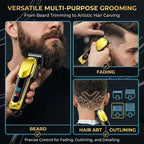 Professional Hair Clipper Set for Men, Rechargeable Cordless Hair Trimmer with LCD Display, 1pc/2-in-1/3-in-1 Grooming Kit with Foil Shaver & T-Blade Trimmer, Barber Haircut Machine with Accessories