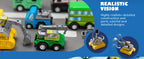 JOYFY 18 Pcs Pull Back City Cars and Trucks Toy Vehicles Set Friction Powered Cars for Kids Best Birthday Christmas Gifts
