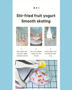 Household Ice Cream Maker Pan with 1 Scraper Instant Rolled Ice Cream Maker DIY Sorbet Frozen Yogurt Maker Ice Stir Fry Machine