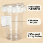 20 PCS PET Cold Drink Cups with Lids Leak-Proof Disposable Clear Plastic Cups for Iced Coffee Bubble Tea Smoothie