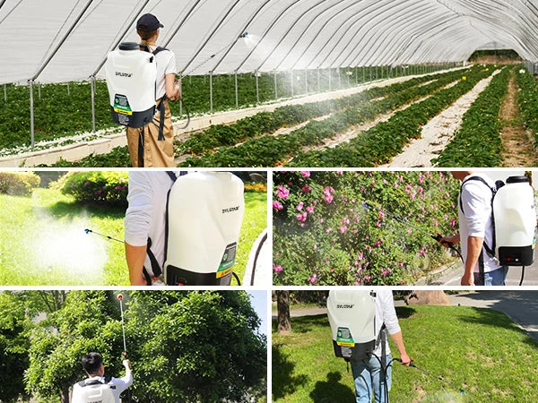 16L Garden Electric Sprayer Agricultural Irrigation Sprayer,Backpac Electric Weed Sprayer,100 PSI, Telescopic Wand, 5 Nozzles