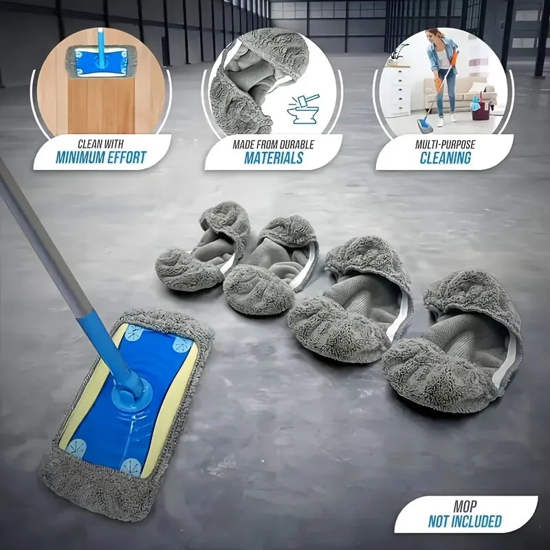4 Unit Reusable Mop Pad, Machine-Washable Long-Lasting Flat Floor Mop Cloth, For Both Dry And Wet Use