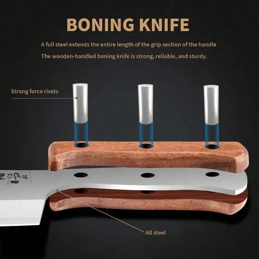Heavy-Duty Butcher's Bone Cutting Knife-Thick Blade for Effortless Chopping, Large Bones-Professional-Grade Quality for Home Use