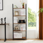 JHK 5 Tier Bookcase Bookshelf Modern Book Case For Books Corner Storage Organizer for Bedroom Home Office Kitchen Living Room