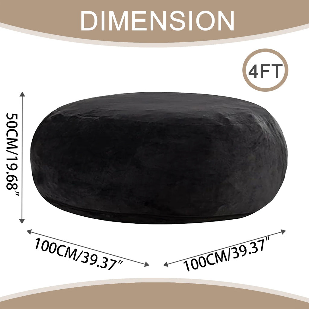 100CM×100CM×60CM, adult beanbag chair with padded beanbag inside, memory foam chair, soft flannel washable cover, ideal reading seat for bedrooms and dorms.