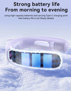 N90 Neck Fan Semiconductor Cooling 5-Speed Bladeless Wearable Fan USB Rechargeable Portable Outdoor Travel Camping
