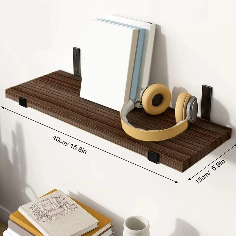 5pcs Layers Floating Shelf, a Word Board Shelf, Wall Organizer, Strong Bearing Capacity, Including Iron Frame