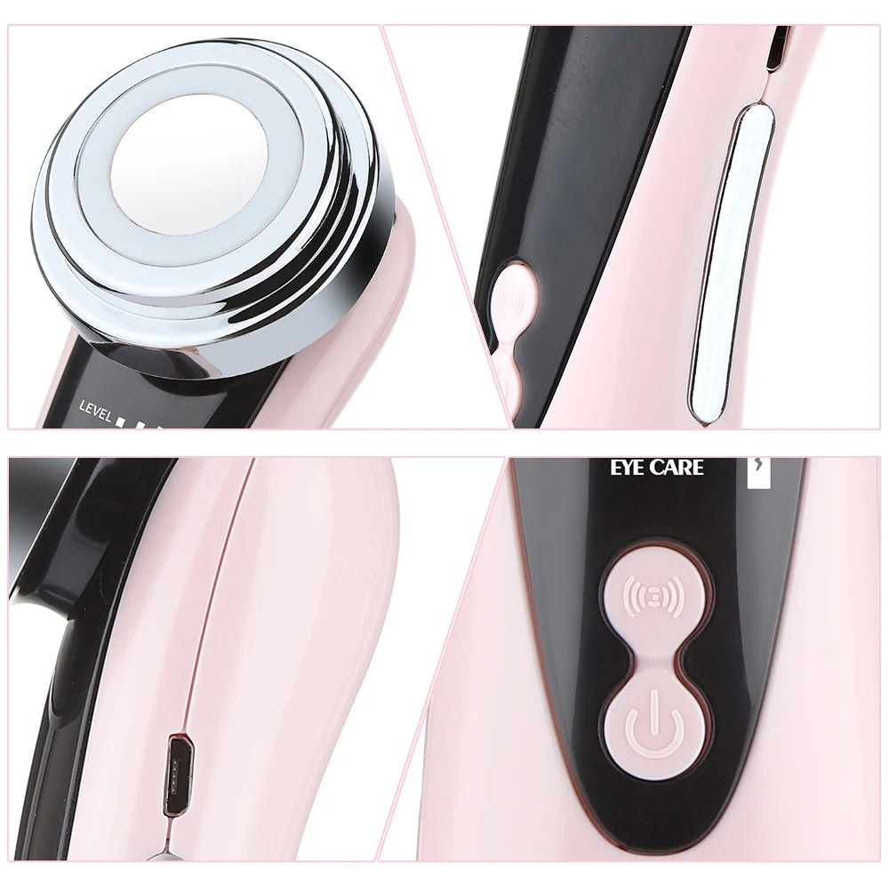 4in1 Facial Massager Red Blue Light therapy Vibration Skin Tightening Face Lifting Anti Wrinkle Beauty Device Skin Care Tool